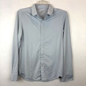 Barbell Apparel Dress Shirt Mens Small Light Gray Performance Stretch Comfort